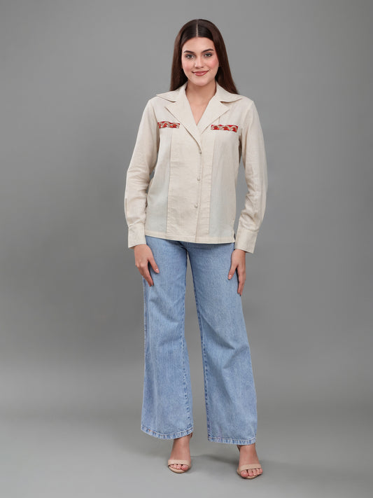 Hand-Painted Madhubani Detail Shirt