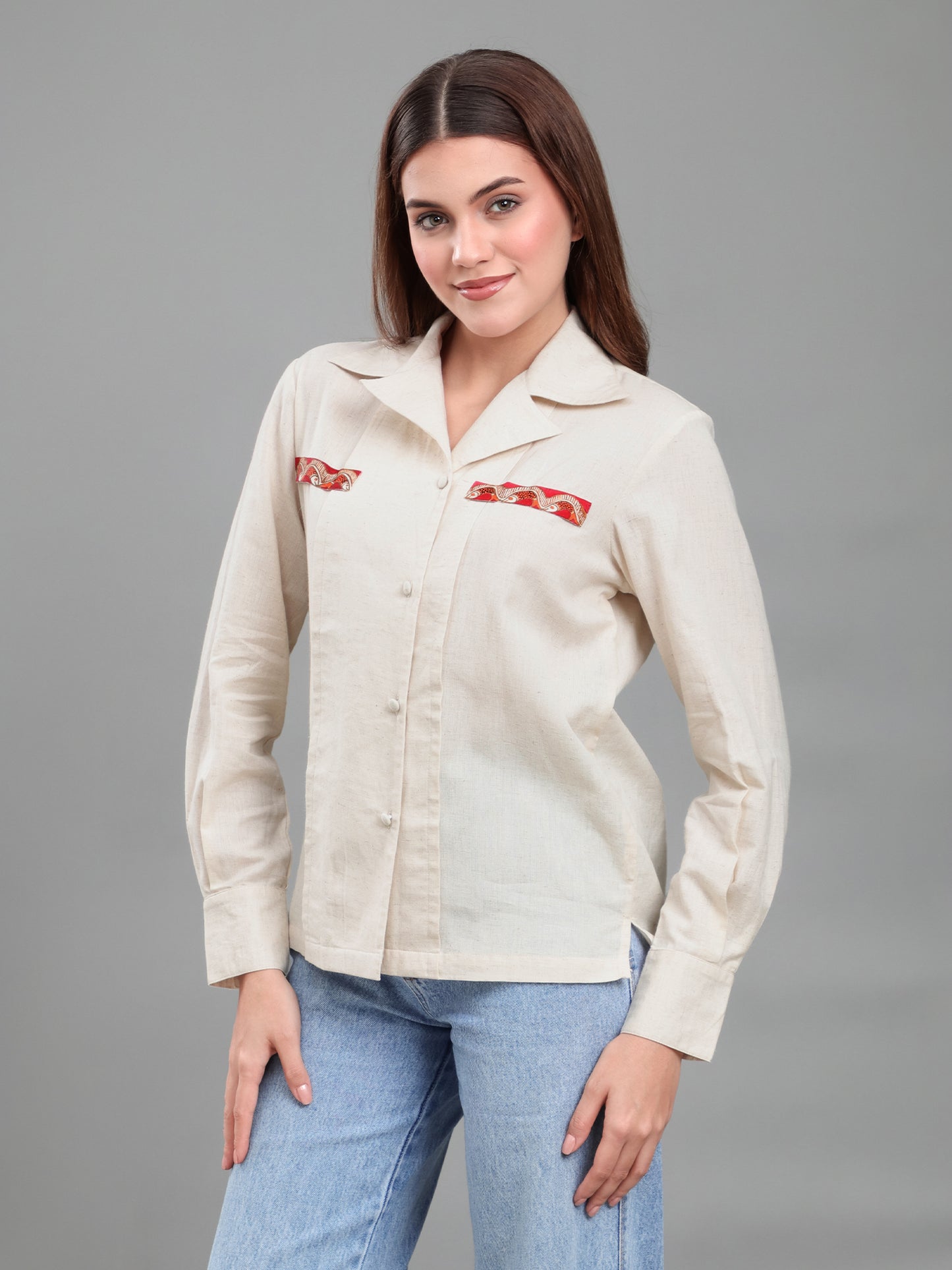 Hand-Painted Madhubani Detail Shirt