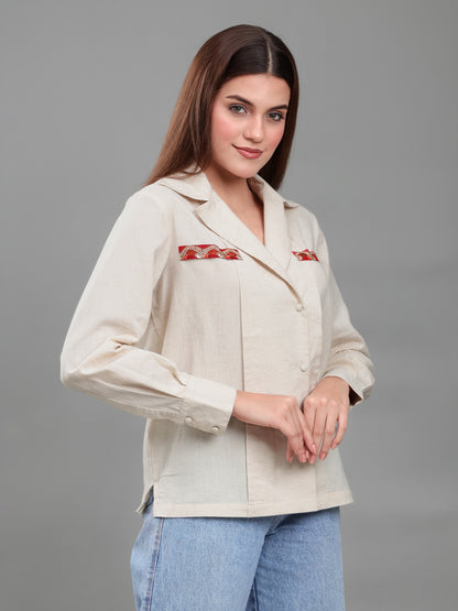 Hand-Painted Madhubani Detail Shirt