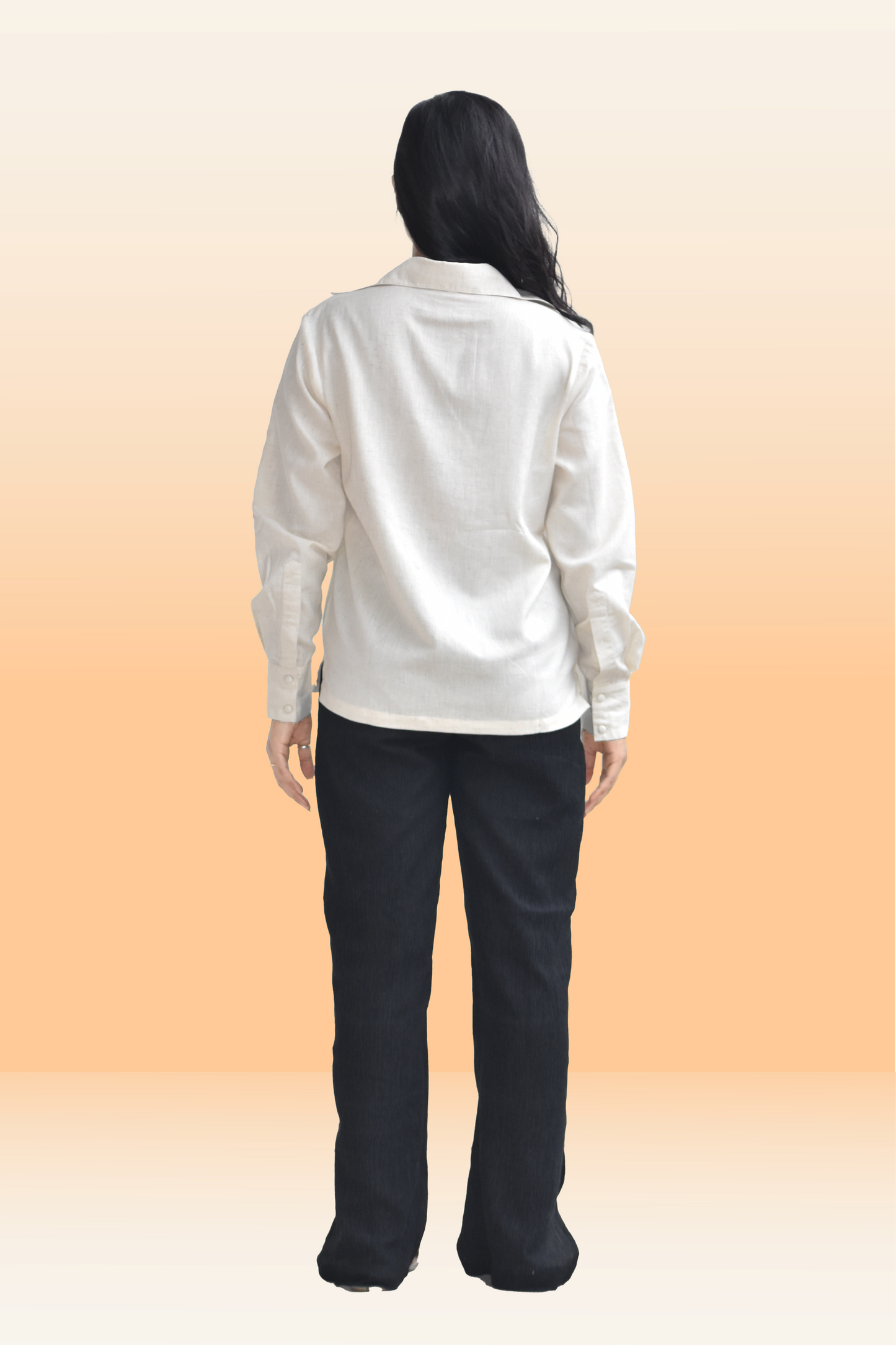 Classic Off White Linen-Blend Double-Breasted Shirt